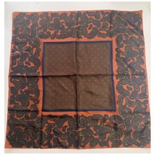 Vintage Totes SCARF - made in Italy - 100 polyester - 31" x 31" Brown Paisley