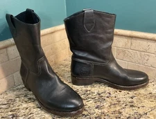 CATARINA MARTINS Womens Size 39 Black Leather Western ANKLE BOOTS