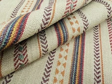 Mulberry Lee Jofa Jute Stripe Fabric- Racing Stripe / Plum 0.65 yds FD788.H113