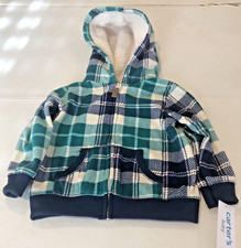 Carters Toddler BoyFlannel Jacket Blue  Green Plaid 18 Months NEW
