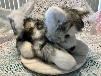 Vintage Alaska Husky Puppy - New w/Alaska Sams tag - Fluffy Fur - Fast Ship