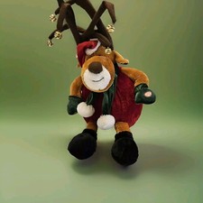 Dan Dee Christmas Animated Reindeer Antler Musical Plush Sings Jingle Bells Rock