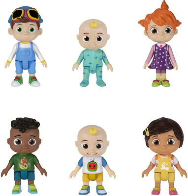 Cocomelon Family & Friends 6 Pack Figure Set JJ Cody YoYo TomTom