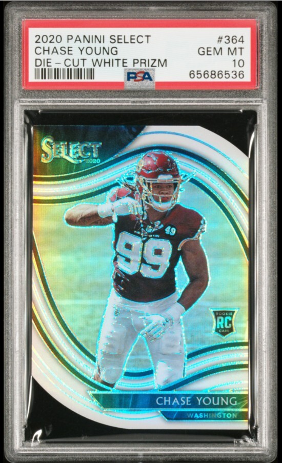 2020 Select Field Level White Prizm Die-Cut Chase Young PSA 10 GEM MT Rookie RC