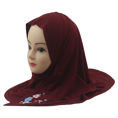Pañuelo para la cabeza 3-7 años niños niñas hiyab envoltura musulmana islámica cubierta completa turbante bufanda árabe - Imagen 37 de 42