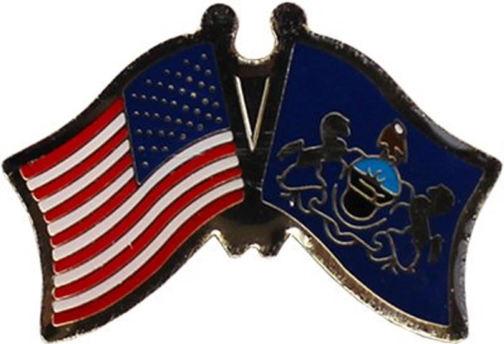 Pack of 50 USA American Pennsylvania Friendship Flag Bike Hat Cap lapel Pin