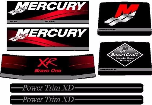 Mercruiser 2023 Neu Bravo One XR W / Grau Rams Aufkleber Set - Bild 1 von 1