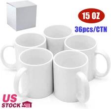 36PCS 15OZ ORCA Coating White Sublimation Blank Mugs AA + WHITE BOX Local pickup