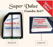 Combo Set for HONDA CRV 2012-14 CR-V Premium Engine & Cabin Air Filter 6274 19