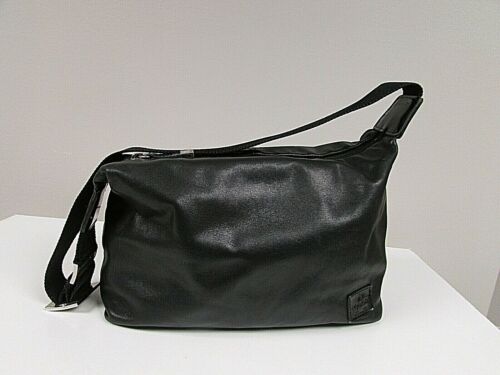 Anne Klein Vintage Leather Hobo zip top black lea… - image 1