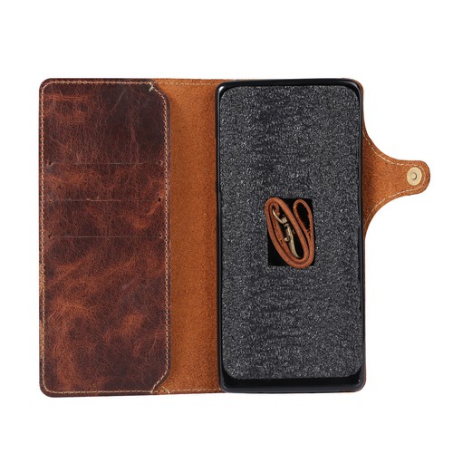 Genuine Leather Flip Wallet Case Cover For iphone 15 13 14 Samsung S20 Ultra S10 - Picture 7 of 27