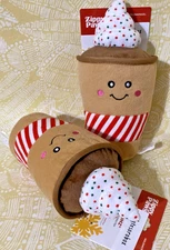 ZippyPaws Holiday 2-Pack PEPPERMINT MOCHA Mug Cup Dog Toy New -FREE SHIPPING-