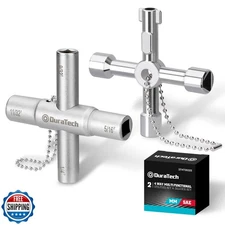 DURATECH 4 Way Sillcock Key Set, Utility Key, Multi-functional Wa