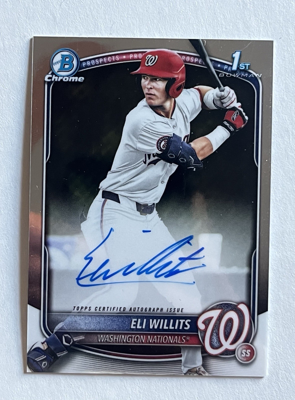 Eli Willits Autograph 1st 2025 Bowman Draft Chrome Auto #CPA-EW (AU, RC)
