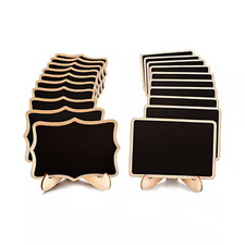 20-Pack Wooden Mini Chalkboard Signs with Easel Stand, Reusable Food Labels for