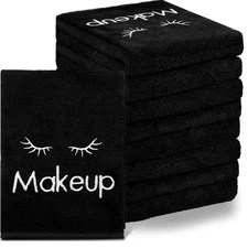 30 Pcs Microfiber Black Makeup Washcloths for Face 13 X 13 Inches Makeup Remover