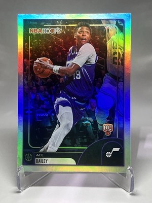 2025-26 Topps NBA Hoops Ace Bailey RC Rookie Holo Rainbow Foil Base 