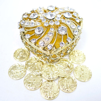 Arras De Boda  Gold Wedding Arras 13 Unity Coins Bridal Heart box
