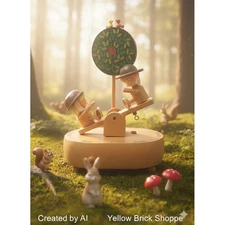 Schmid Bros. Wooden Music Box • "Little Green Apples" • See-Saw Children • Japan