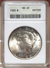 1923 PEACE DOLLAR ANACS MS65 Old Holder