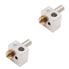 2pcs Hot End Hotend Extruder with M7 Nozzle Heater Block and Tube (Silver)