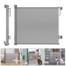 Baby Safety Gate Retractable Door Extra-Wide Pet Dog Indoor Outdoor Stair Guard