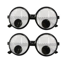 2PCS Googly Eyes Glasses - Funny Shaking Giant Eye Glasses, Only for Adult