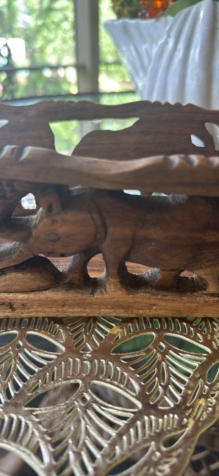 South African Hand Carved Jungle Desert Animal Basket. - Image 3 of 4