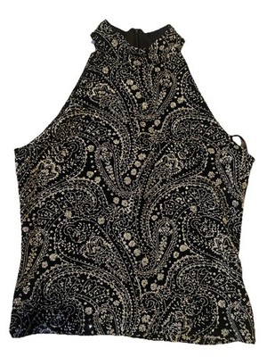 Women s evening tops With Sparkles, Black And Silver Size Medium Vintage