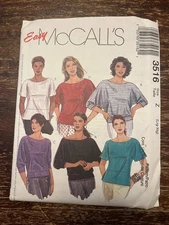 McCall's 3516 UNCUT Sewing Pattern, Misses' Tops, Size Z (Large-Extra Large)