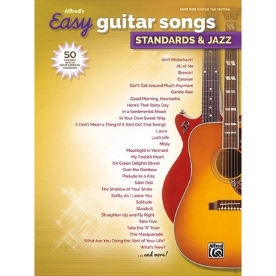 BELWIN Alfred's Easy Guitar Songs Standards & Jazz Easy Hits Guitar TAB Songbook