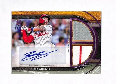 2025 Topps Museum Collection Bryson Stott Auto Jersey Card 33/75