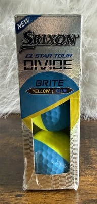 Srixon Q-Star Tour Divide Golf Balls (Brite Yellow/Blue, 2021, 3pk)