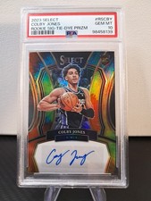 2023-24 Select Rookie Signatures Colby Jones #RS-CBY Tie-Dye Prizm /25 (AU, RC)