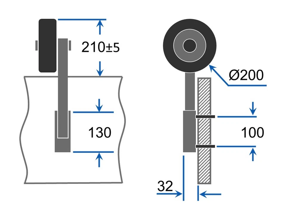 Heckräder Slipräder Schlauchbooträder Transporträder klappbar Edelstahl ET200 - Bild 3 von 3