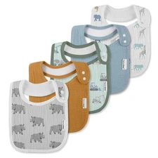 Muslin Bibs for Baby Boys Girls,Organic Muslin Baby Bib for Drooling and Teet...