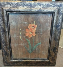 Vintage Stylecraft Framed Art Floral Design Retro 24x28" Painting Wall Hanging