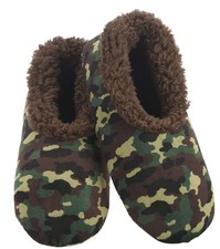 SNOOZIES WOMENS SLIPPERS X-LARGE 11-12 CAMOUFLAGE/BROWN SHERPA NWT