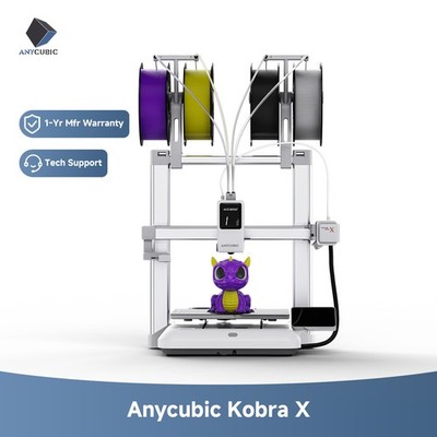  In Stock ANYCUBIC Kobra X Multi-color 3D Printer Soft & Hard Material Filament