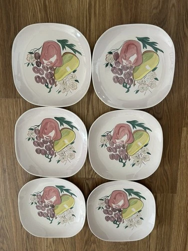 6 Red Wing Pottery Belle Logan Pink 10.5” Dinner Plates