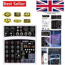 4 Channel DJ Audio Sound Mixer Interface - White