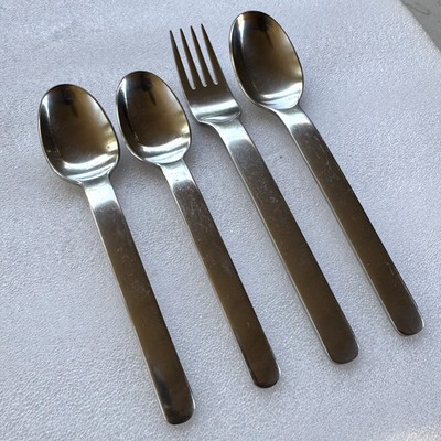 Retroneu Scan  Stainless Flatware 18/8 Mixed Dinner Fork Teaspoons & Soup Spoon