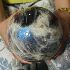 6.05LB Natural Moonstone Ball Quartz Crystal Polishing Ball Healing Decoration