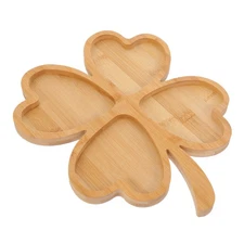  Shamrock Charcuterie Board: Heart Shaped Wooden Serving Tray Platter Day Table