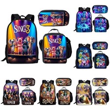 Kids Sing 3 School Backpack Insulated Lunch Bag Rucksack Pencil Case Set Gift uk
