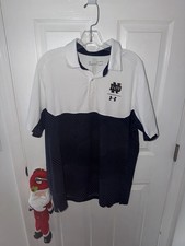 NOTRE DAME FIGHTING IRISH UNDER ARMOUR GOLF POLO SHIRT MENS XL