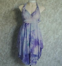 Guess Cotton Dress Tie Dye Handkerchief Hem Knit Crochet T Back Size 4