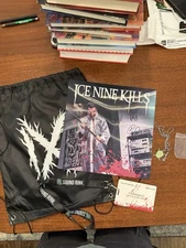 Ice Nine Kills VIP Bundle | Signed Holographic Poster, Necklace, Cinch Bag, Etc