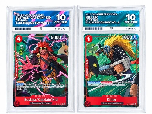One Piece Killer Captain Kid Mint Set OP14-006 OP14-014. Ace 10!