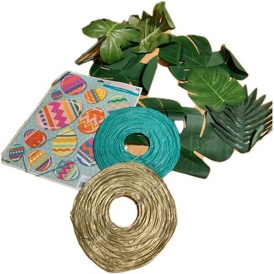 Easter Egg Window Clings, Party Lanterns, Artificial Leaves Set, Multicolor